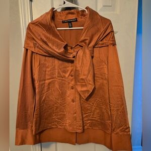 Company Ellen Tracy Silk Scarf Collar Blouse Women’s Size 8